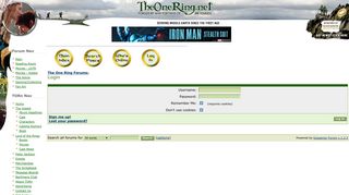 The One Ring Forums: Login