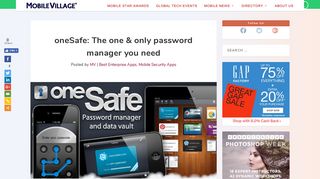 oneSafe: The one & only password manager you need - MobileVillage®
