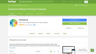 Oneserve Software 2019 Pricing & Features | GetApp®