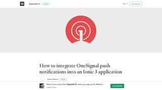 How to integrate OneSignal push notifications into an Ionic 3 application