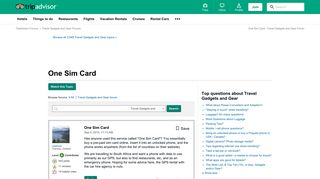 One Sim Card - Travel Gadgets and Gear Forum - TripAdvisor