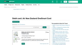 Debit card: Air New Zealand OneSmart Card - Air Travel Forum ...