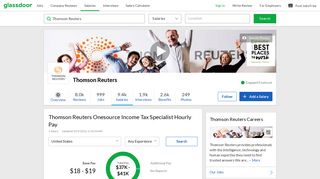 Thomson Reuters Onesource Income Tax Specialist Hourly Pay ...