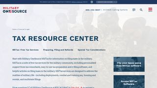 Military Tax Resource Center | Preparing & Filing ... - Military OneSource