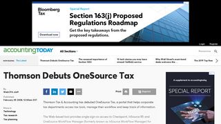 Thomson Debuts OneSource Tax | Accounting Today