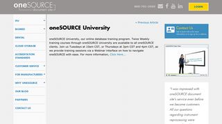 oneSOURCE University - OneSource Docs