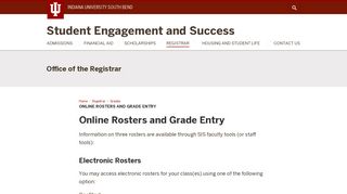 Online Rosters and Grade Entry: Grades: Registrar: Student ...