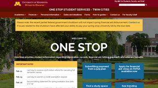 One Stop Student Services - Twin Cities |