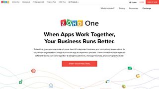 Zoho One - Suite of Integrated Apps to Run Your Business