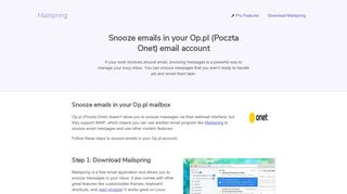How to snooze emails in your Op.pl (Poczta Onet) email account