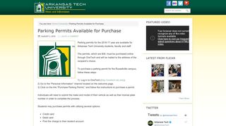 Parking Permits Available for Purchase - Arkansas Tech News