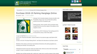 Purchase 2018-19 Parking Hangtags Online - Arkansas Tech News