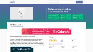 Everything on mailzone.onetel.net.uk. Horde :: Log in.