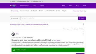 Solved: Unable to send from onetel.com address in BT Mail - BT ...