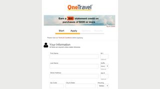 Apply for a OneTravel Credit Card online! - Synchrony