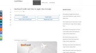 OneTravel Credit Card | How to Apply | How to Login - - Card Prince