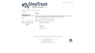 OneTrust Home Loans : Login