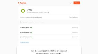 Oney - email addresses & email format • Hunter - Hunter.io