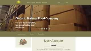 Login - Ontario Natural Food Company