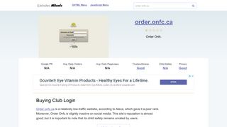 Order.onfc.ca website. Buying Club Login.