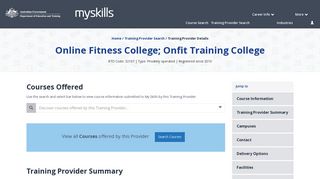 Online Fitness College; Onfit Training College - 32107 - MySkills