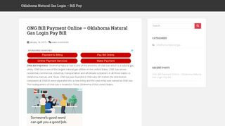 Oklahoma Natural Gas Login - Bill Pay - Ong Bill Pay