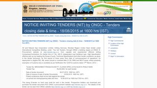 NOTICE INVITING TENDERS (NIT) by ONGC - Tenders closing date ...