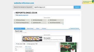 reports.ongc.co.in at WI. Reports login - Website Informer