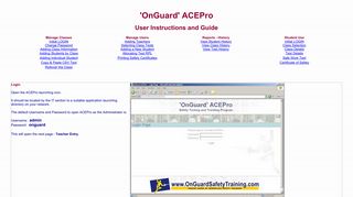 ACEPro - 'OnGuard®' Safety Training