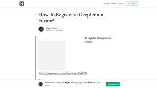 How To Register at DeepOnion Forum? – KKjeli – Medium