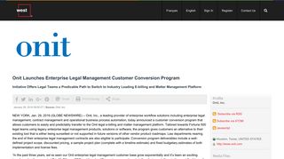 Onit Launches Enterprise Legal Management Customer Conversion ...
