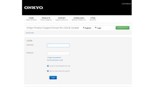 Login - Onkyo USA Product Support Forum