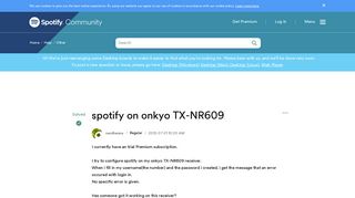 Solved: spotify on onkyo TX-NR609 - The Spotify Community