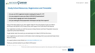 Study School Resources, Registration and Timetable - Becker Study ...