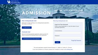 Admissions: Account - myUK (myUK.uky.edu - University of Kentucky