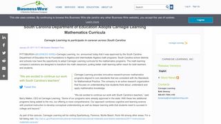 South Carolina Department of Education Adopts Carnegie Learning ...