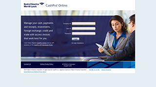 Welcome to CashPro Online - Bank of America