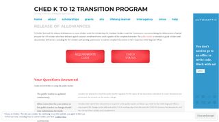 Release of Allowances | CHED K to 12 Transition Program