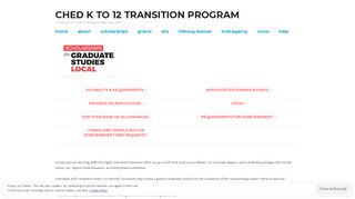 Scholarships for Graduate Studies (Local) - CHED K to 12 Transition ...