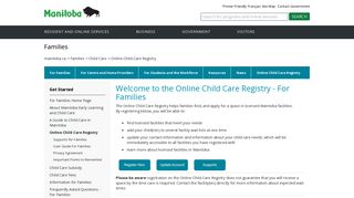 Province of Manitoba | fs - Online Child Care Registry