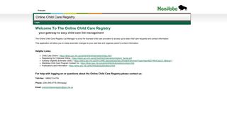 Welcome To The Online Child Care Registry