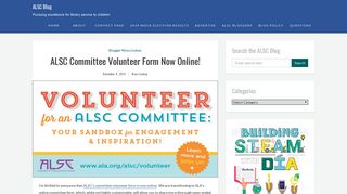 ALSC Committee Volunteer Form Now Online! - ALSC Blog