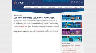 Call for Committee Volunteers Now Open
