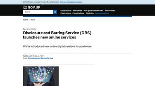 Disclosure and Barring Service (DBS) launches new online services ...