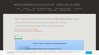 Login dbsapplication.co.uk - DBS Check