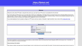 Online FTP tester