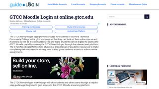 GTCC Moodle Login at online.gtcc.edu | Guide to Login
