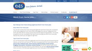 Legitimate work from home jobs & UK home working opportunities - E4S