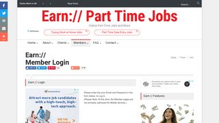 Earn:// Part Tme Jobs - Work online from Home - Login - login