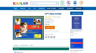 LAP-3™ Manual, 3rd Edition - Kaplan Early Learning